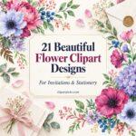 21 Beautiful Flower Clipart Designs for Invitations and Stationery