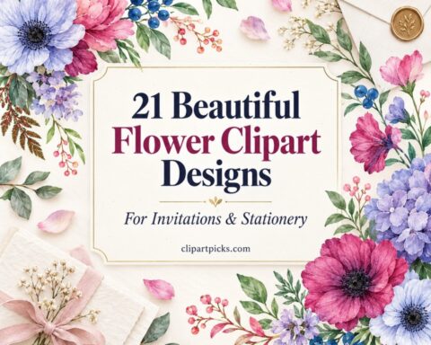 21 Beautiful Flower Clipart Designs for Invitations and Stationery