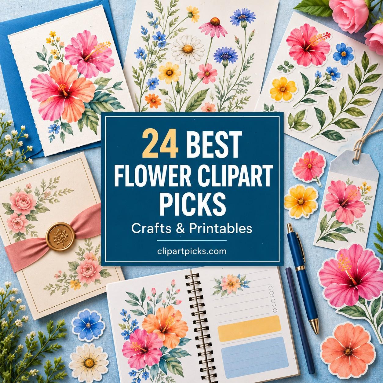 24 Best Flower Clipart Picks for Crafts and Printables