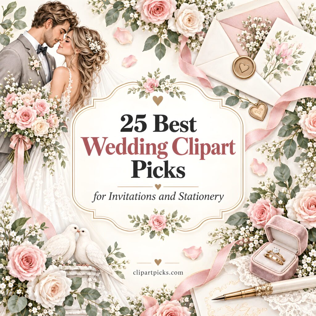 25 Best Wedding Clipart Picks for Invitations and Stationery