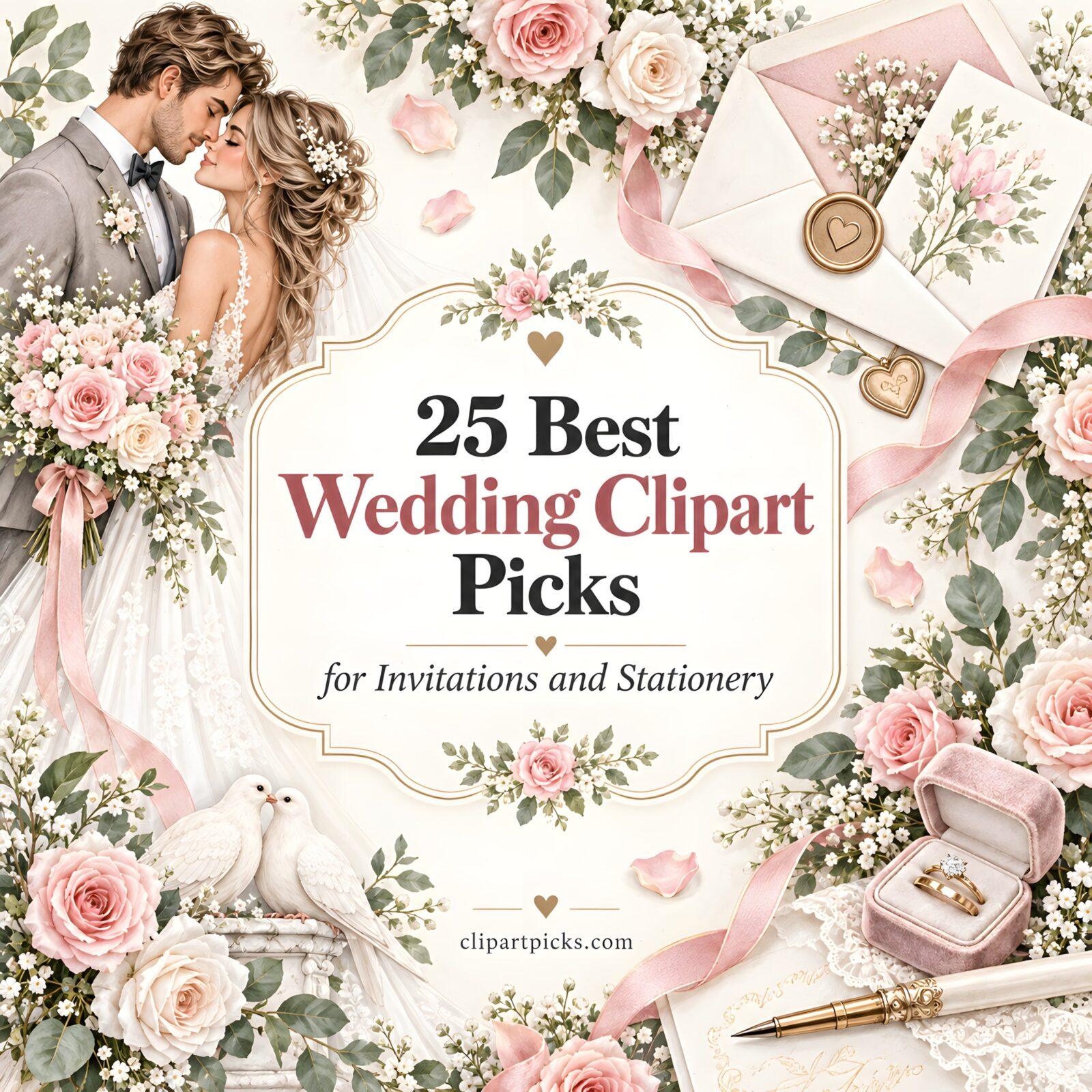 25 Best Wedding Clipart Picks for Invitations and Stationery