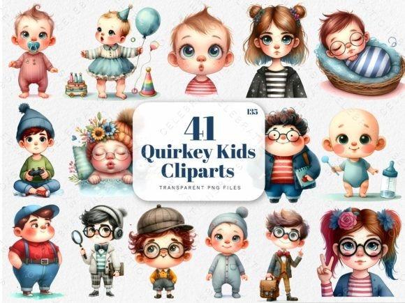 Kids Clipart Picks featuring quirky boys and girls with whimsical styling and distinctive character direction