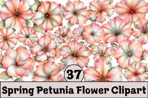 Spring petunia flower clipart with soft pink and peach petals for coordinated floral craft projects — Flower Clipart Picks